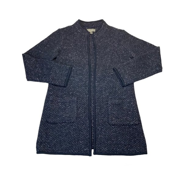 500 MAISON CINQCENT Womens Wool Blend Open Cardigan Long Line Size 10 - Picture 1 of 8